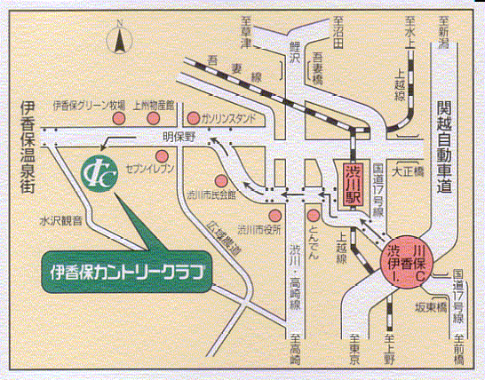 伊香保カントリークラブのアクセス地図