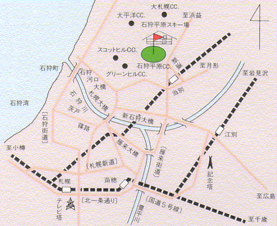 石狩平原カントリークラブのアクセス地図