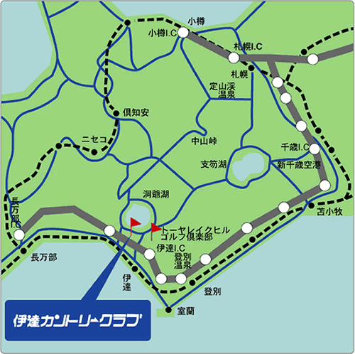 伊達カントリークラブのアクセス地図