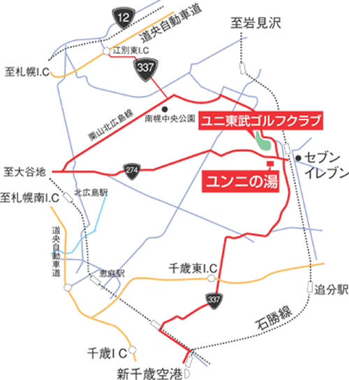 ユニ東武ゴルフクラブのアクセス地図