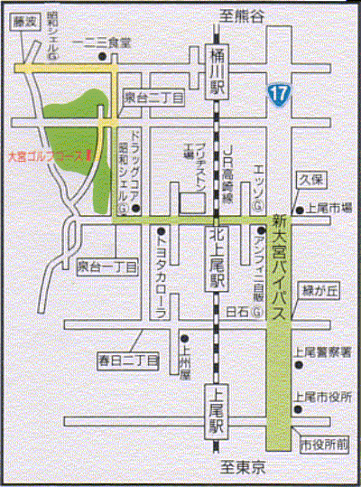 大宮ゴルフコースのアクセス地図