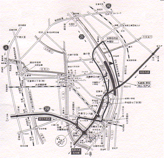 ＫＯＳＨＩＧＡＹＡ ＧＯＬＦ ＣＬＵＢ（旧 越谷ゴルフ倶楽部）のアクセス地図