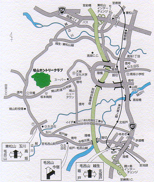 鳩山カントリークラブのアクセス地図