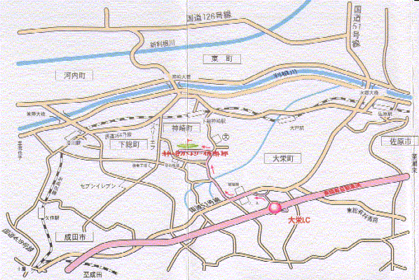 神崎カントリー倶楽部のアクセス地図