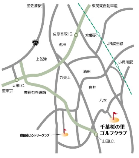 千葉桜の里ゴルフクラブのアクセス地図