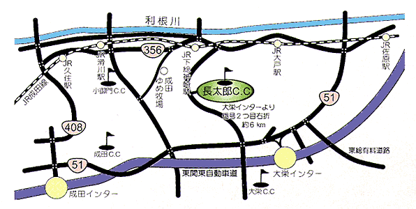 長太郎カントリークラブのアクセス地図