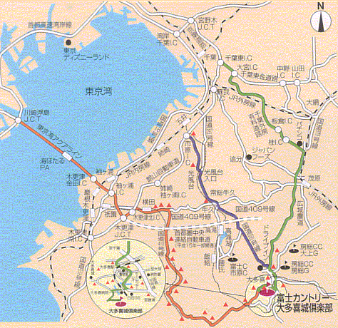 大多喜城ゴルフ倶楽部のアクセス地図