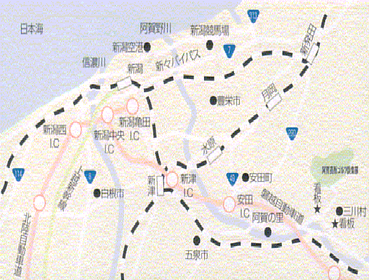 阿賀高原ゴルフ倶楽部のアクセス地図