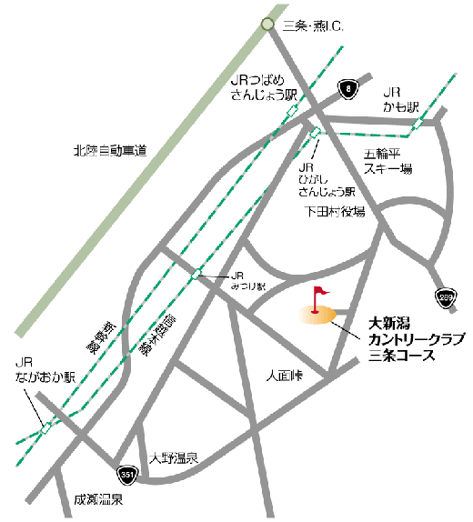 大新潟カントリークラブ　三条コースのアクセス地図