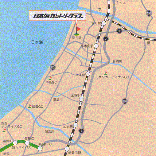 日本海カントリークラブのアクセス地図