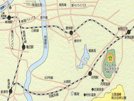 フォレストカントリー倶楽部（新潟県）のアクセス地図