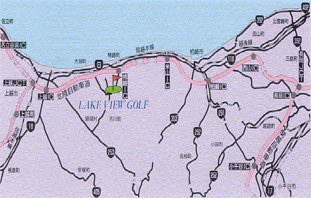 米山水源カントリークラブのアクセス地図