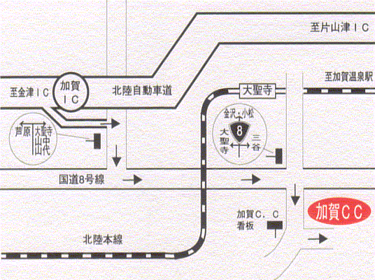 加賀カントリークラブのアクセス地図