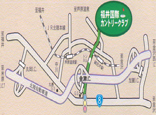 福井国際カントリークラブのアクセス地図