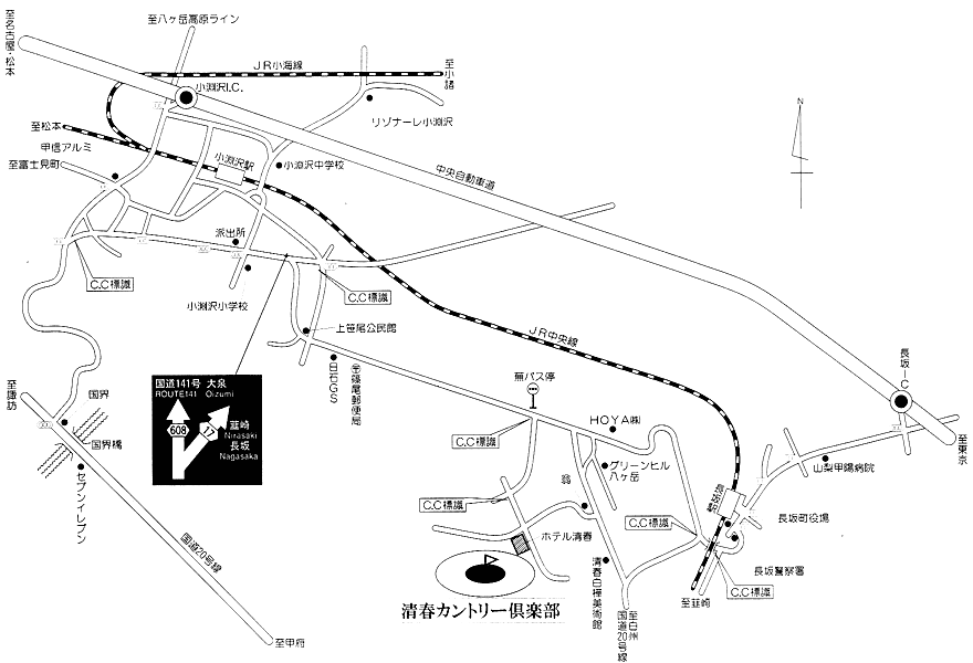 北の杜カントリー倶楽部のアクセス地図