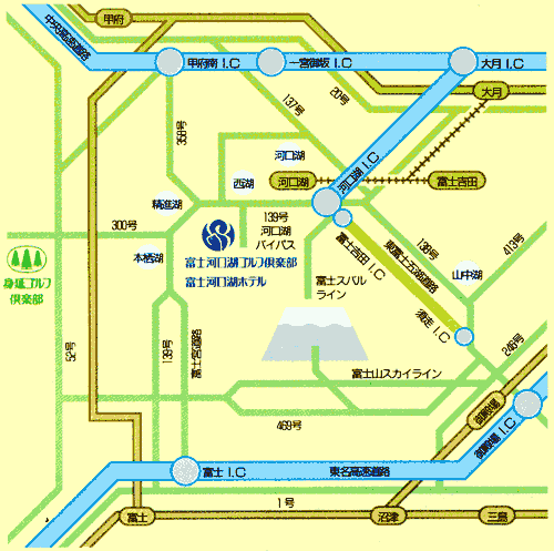 フォレスト鳴沢ゴルフ＆カントリークラブのアクセス地図