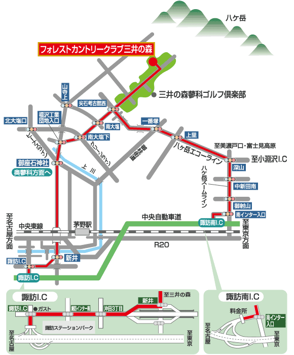 フォレストカントリークラブ三井の森のアクセス地図