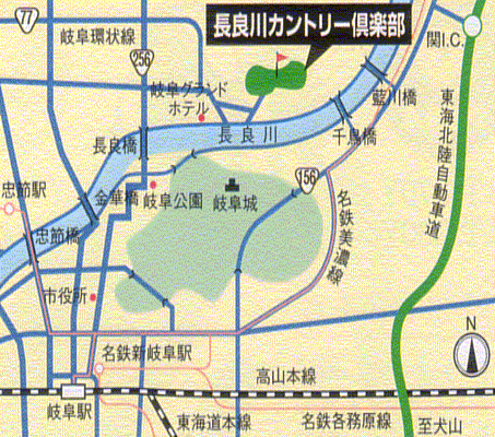 長良川カントリー倶楽部のアクセス地図
