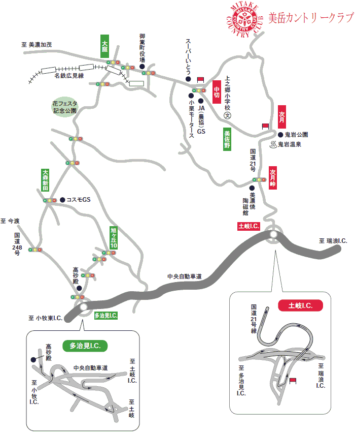 美岳カントリークラブのアクセス地図