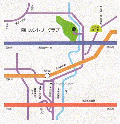 菊川カントリークラブのアクセス地図