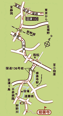 修善寺カントリークラブのアクセス地図