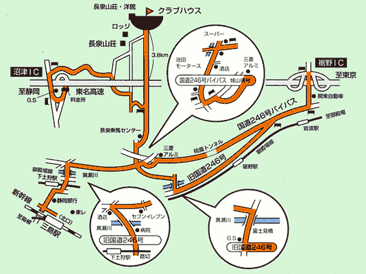 富士エースゴルフ倶楽部のアクセス地図