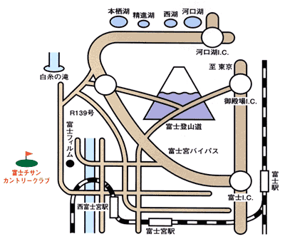 富士チサンカントリークラブのアクセス地図