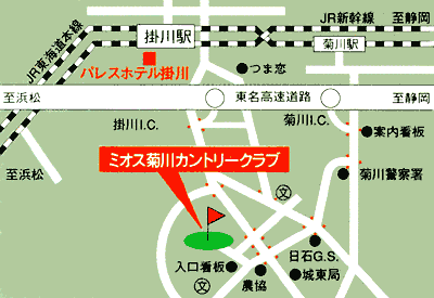 ミオス菊川カントリークラブのアクセス地図