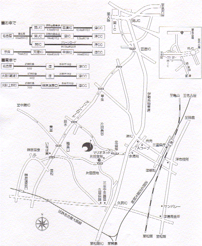 津カントリー倶楽部のアクセス地図