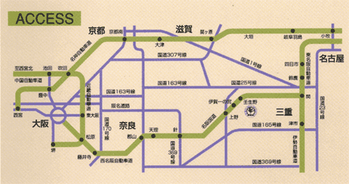 名阪ロイヤルゴルフクラブのアクセス地図