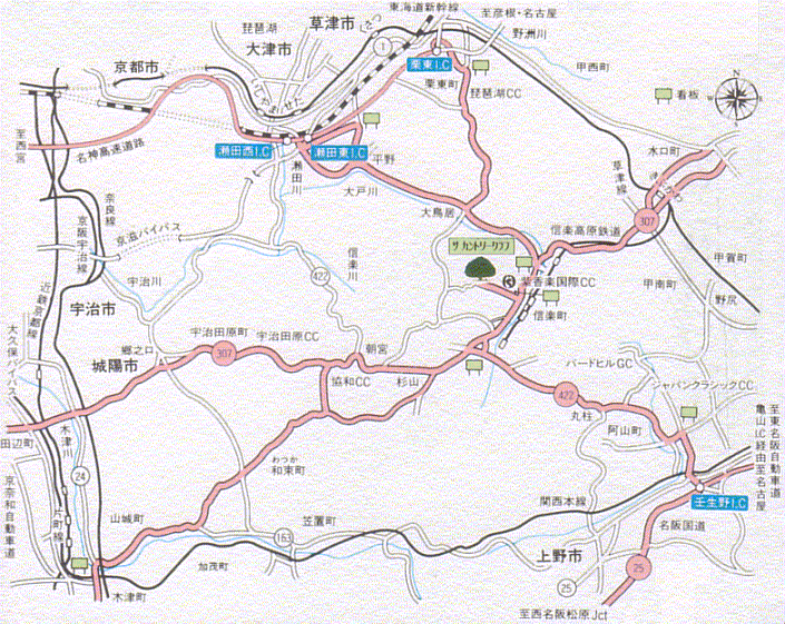 ザ・カントリークラブ（滋賀県）のアクセス地図