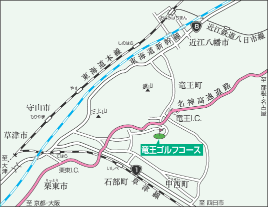 竜王ゴルフコースのアクセス地図
