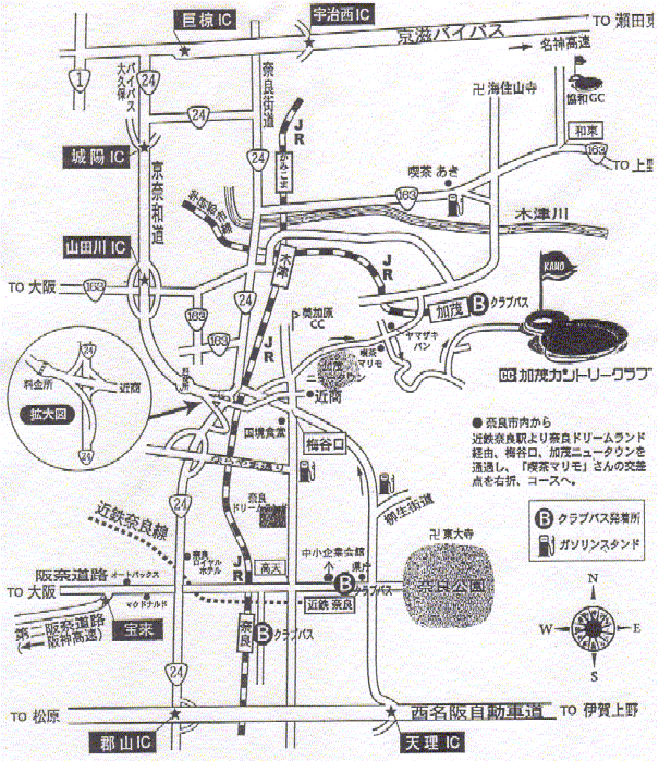 加茂カントリークラブ（京都府）のアクセス地図