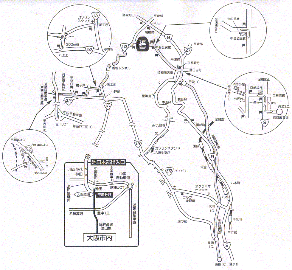 瑞穂ゴルフ倶楽部のアクセス地図