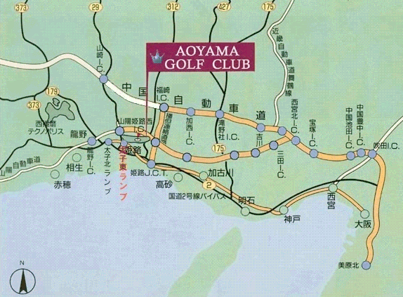 青山ゴルフクラブのアクセス地図