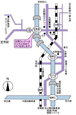 生野高原カントリークラブのアクセス地図