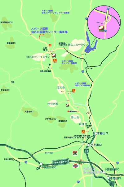 猪名川国際カントリークラブのアクセス地図