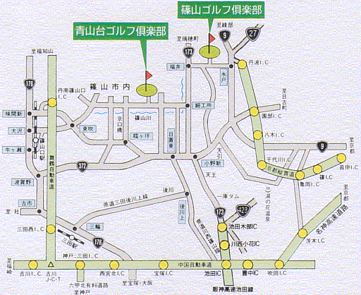 篠山ゴルフ倶楽部のアクセス地図