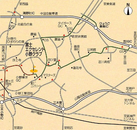 富士小野ゴルフクラブ（旧 富士ＯＧＭゴルフクラブ小野コース）のアクセス地図