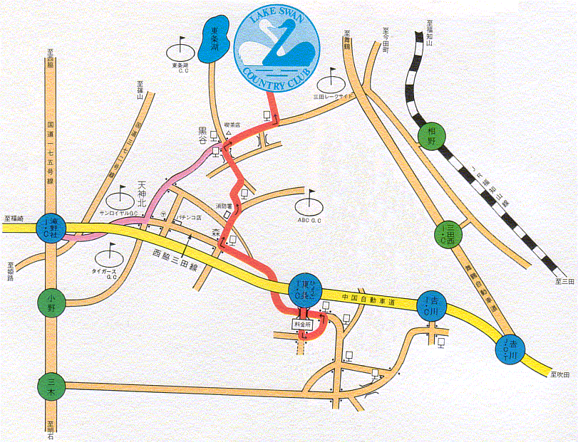 レークスワンカントリー倶楽部（兵庫県）のアクセス地図