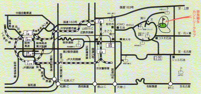 奈良柳生カントリークラブのアクセス地図