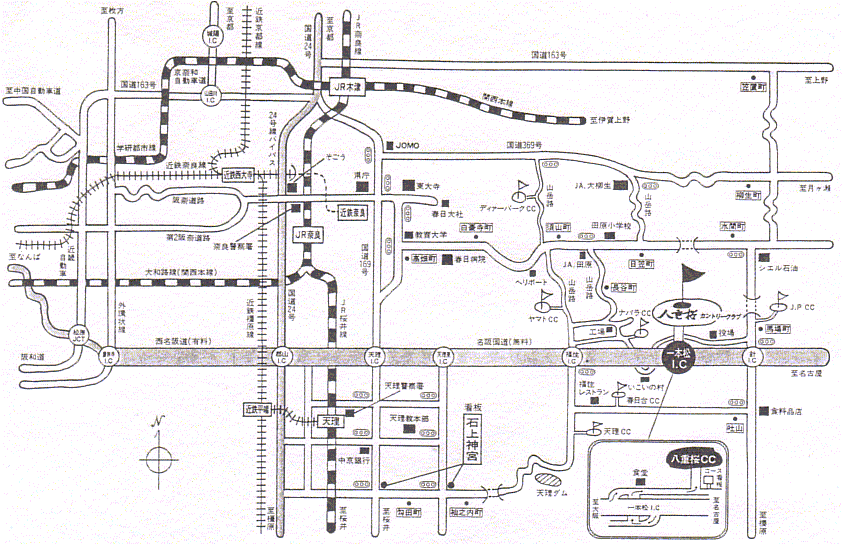 八重桜カントリークラブのアクセス地図