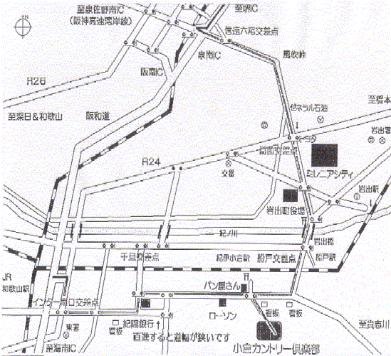小倉カントリー倶楽部（和歌山県）のアクセス地図