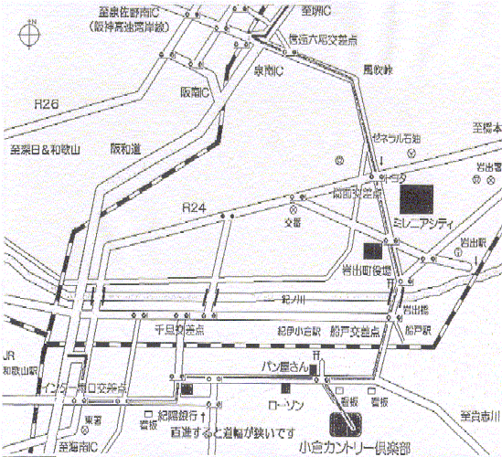 小倉カントリー倶楽部(和歌山県)のアクセス地図