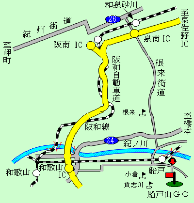 船戸山ゴルフクラブのアクセス地図