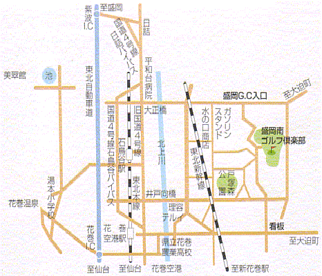 盛岡南ゴルフ倶楽部のアクセス地図