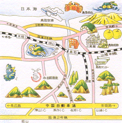 鳥取カントリー倶楽部吉岡温泉コースのアクセス地図