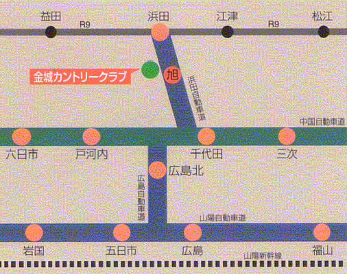 金城カントリークラブのアクセス地図