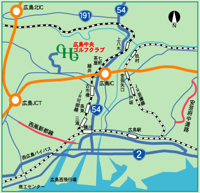 広島安佐ゴルフクラブのアクセス地図