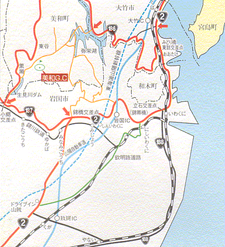 美和ゴルフクラブ（旧アイランドゴルフガーデン美和）のアクセス地図